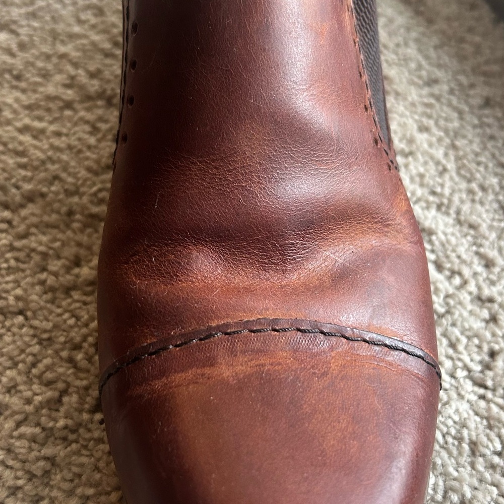 Korks Gertrude Slip-On Shoes
 Brown Leather Ankle Booties - Picture 10 of 11